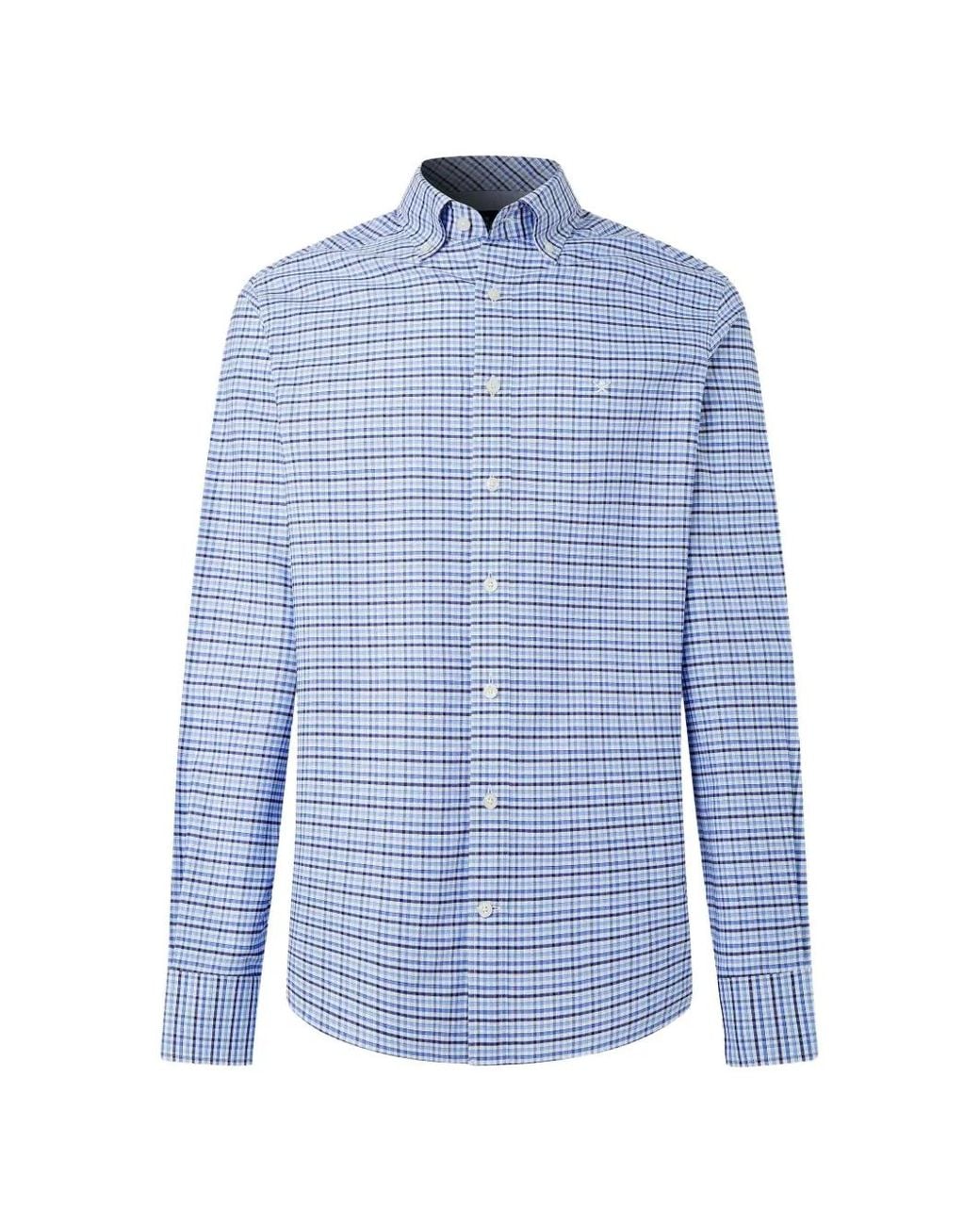 Hackett Blue Gingham-Check Button-Down Shirt for men