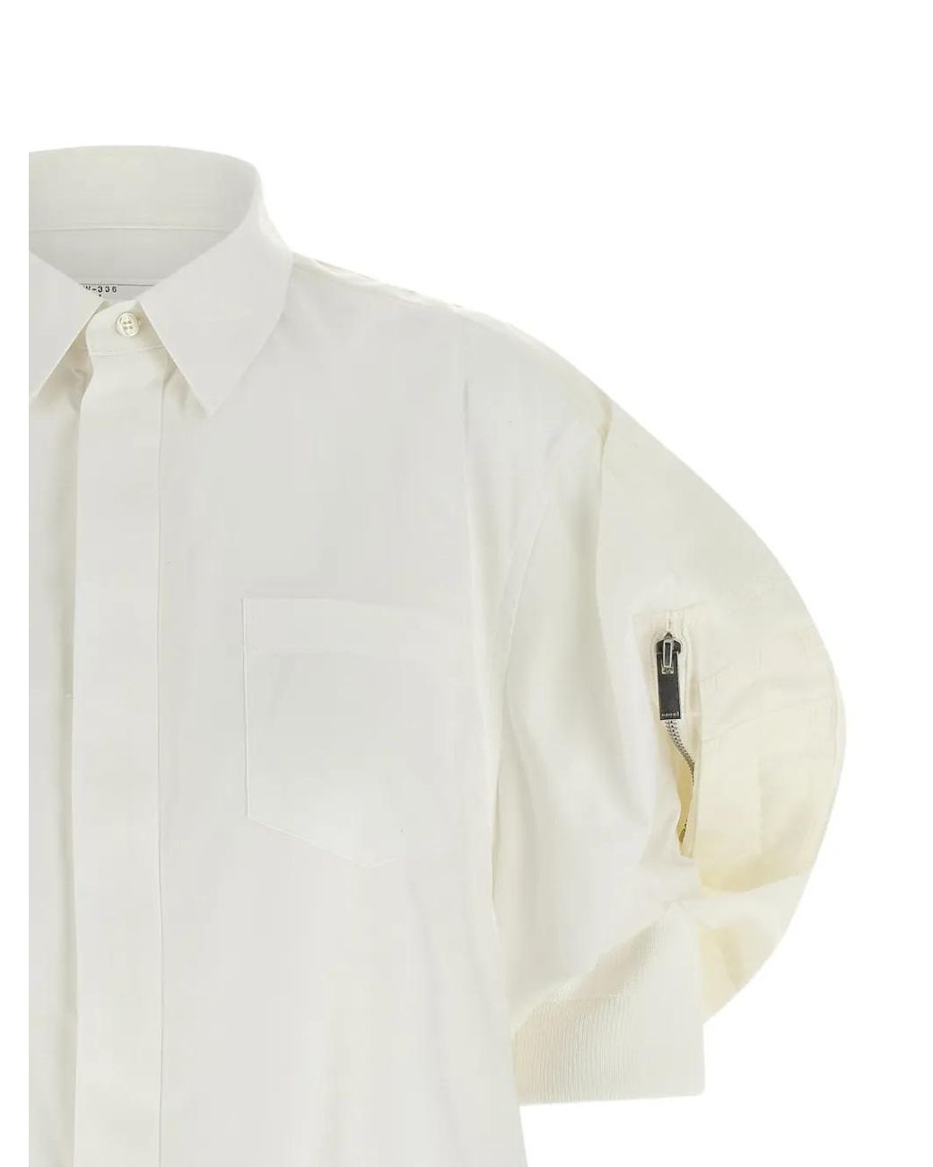 Sacai White Chemise À Manches Bouffantes
