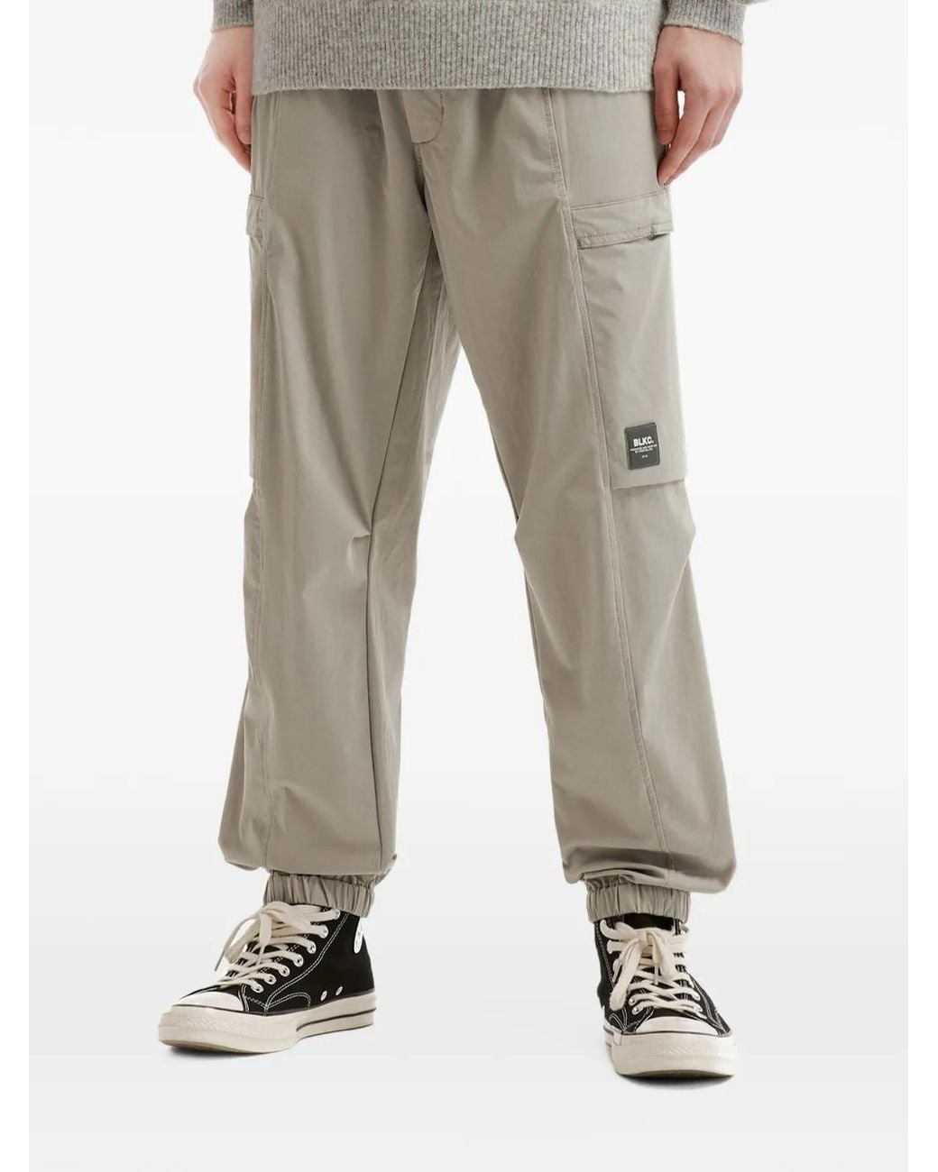 Chocoolate Gray Logo-Patch Cargo Pants for men