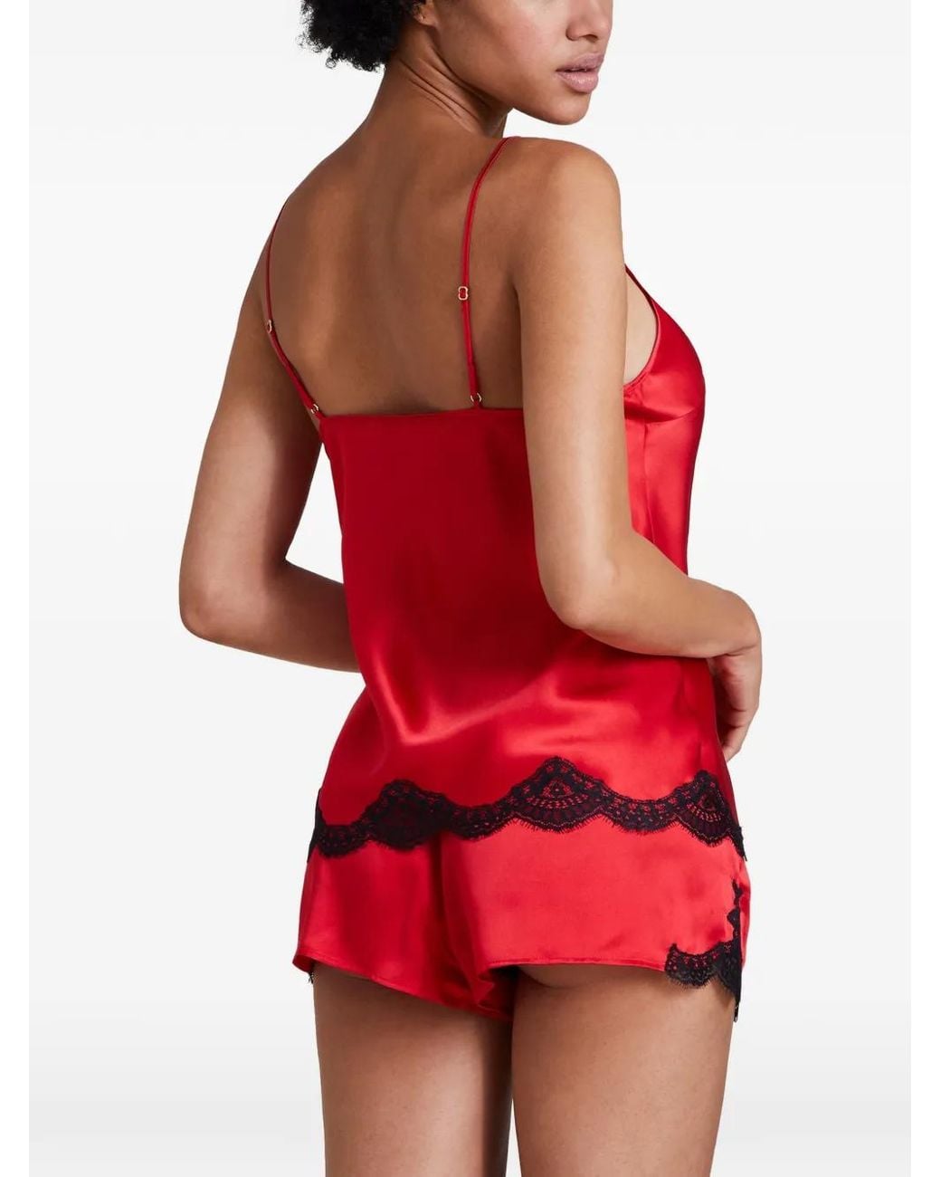 Aubade Red Toi Mon Amour Lace-Trim Pajamas