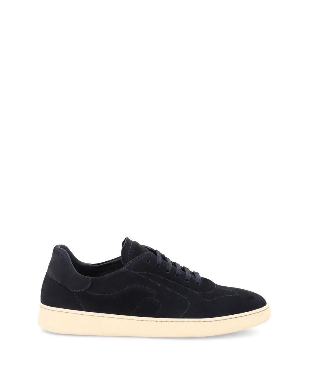 Frau Blue Top-Stitching Suede Sneakers for men