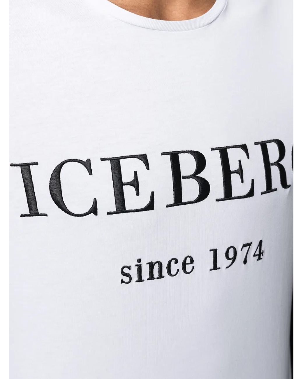 Iceberg White Logo Print T-Shirt for men