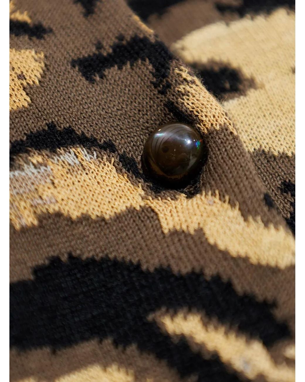 KENZO Black Tiger-Print Button Cardigan