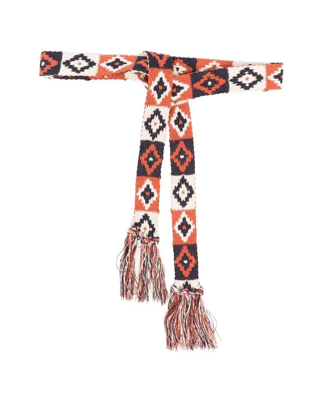 Pierre Louis Mascia White Tassel Pattern Belt