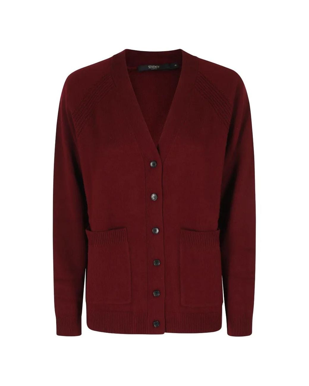 Seventy Red Patch-Pocket V-Neck Cardigan