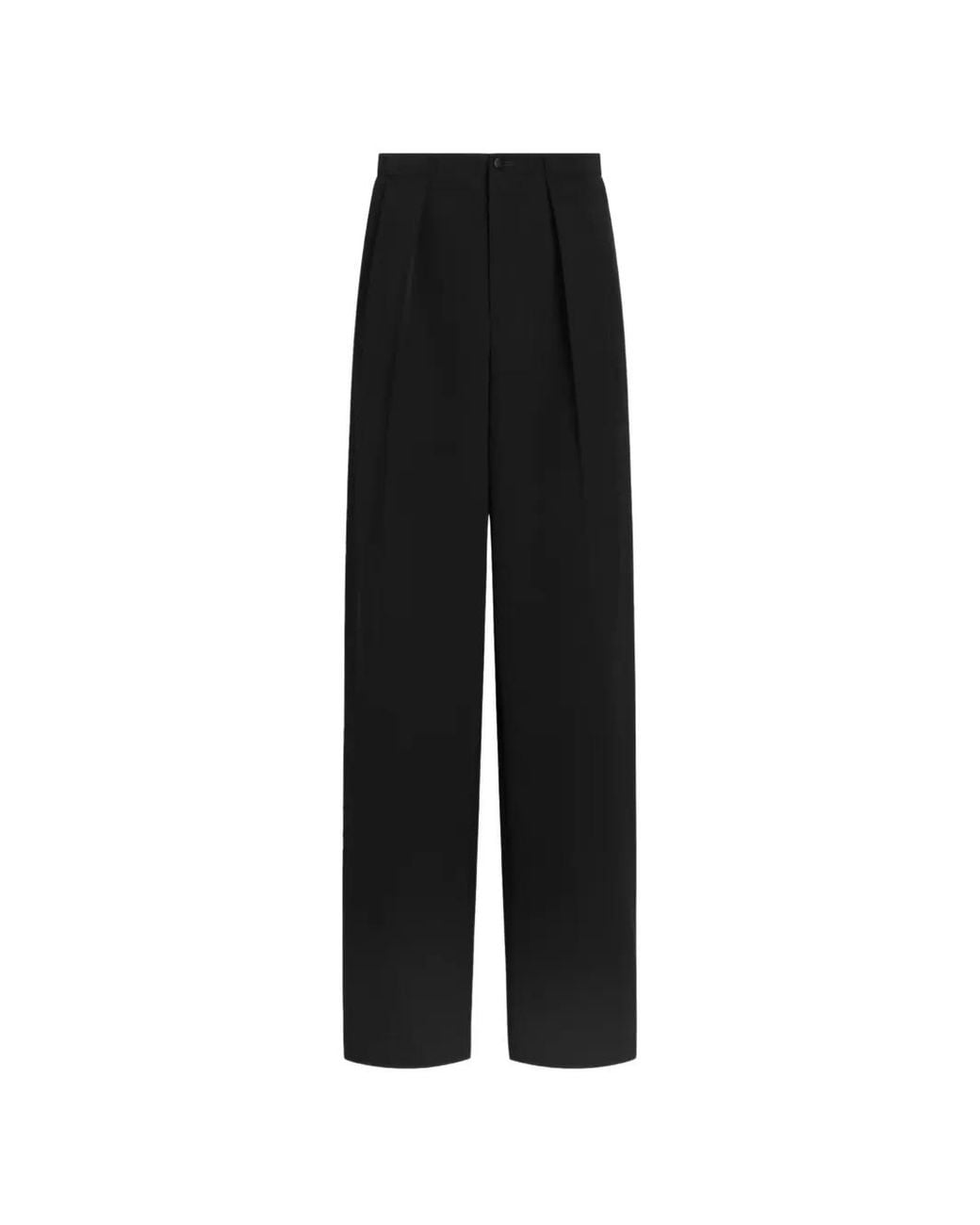 Dolce & Gabbana Black Wool Gabardine Trousers for men