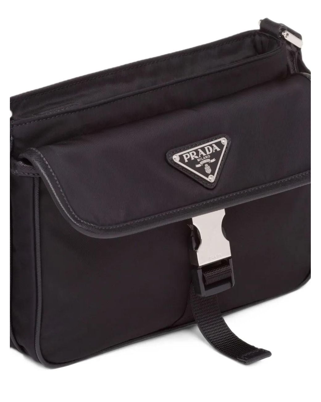Prada Black Re-Nylon And Saffiano Leather Shoulder Bag for men