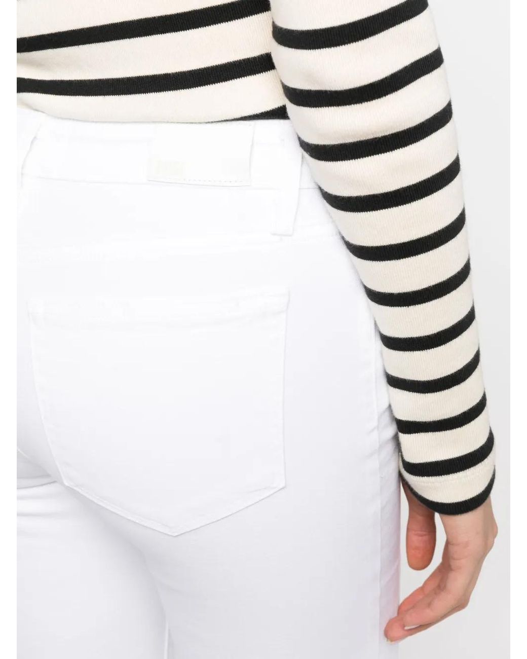 PAIGE White Mid-Rise Flared Jeans