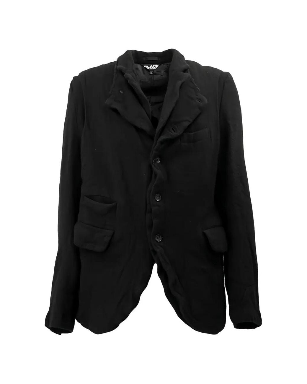 COMME DES GARÇON BLACK Black Distorted Layered Jacket