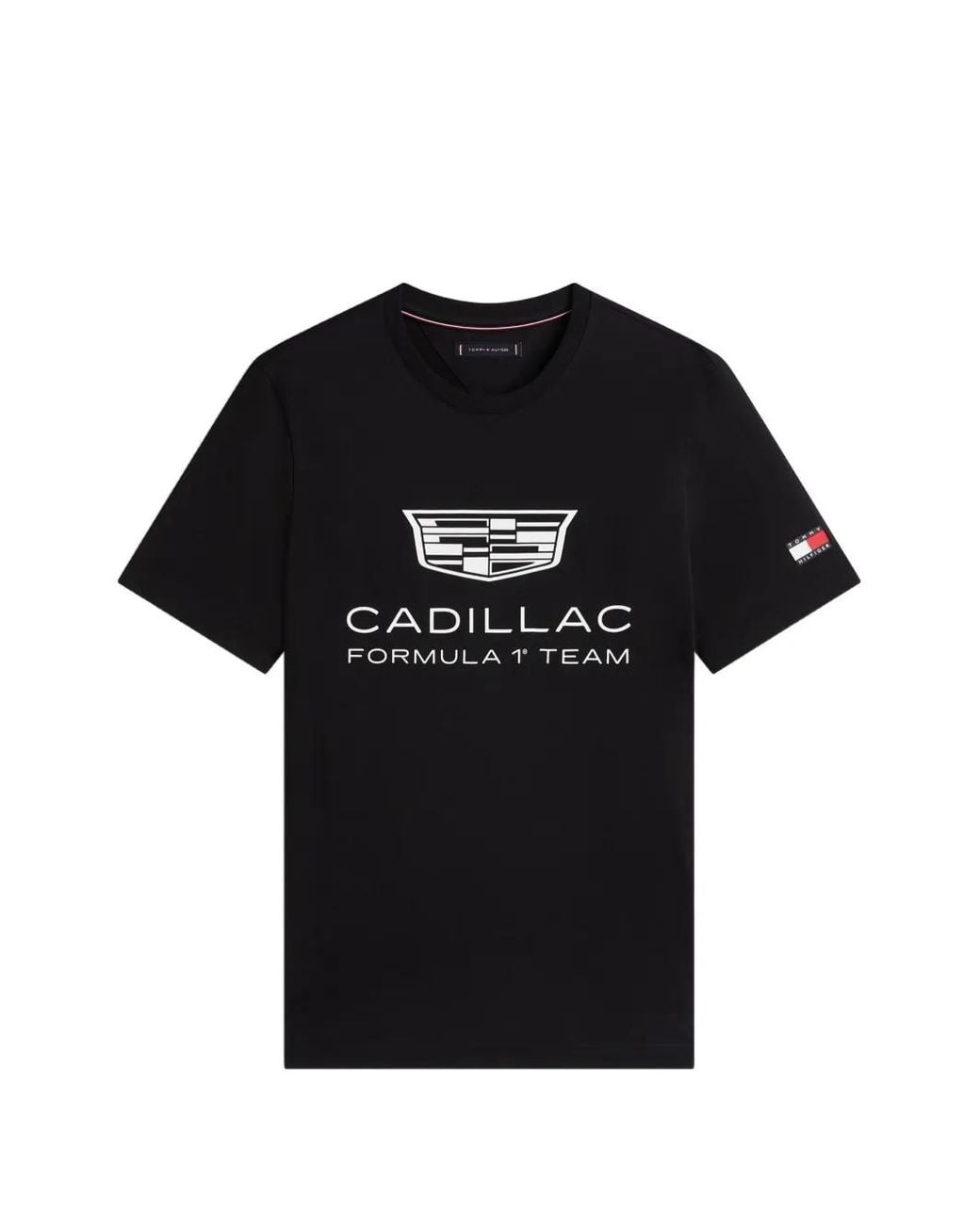 Tommy Hilfiger Black X Cadillac Formula 1 Team Shield Logo T-Shirt for men