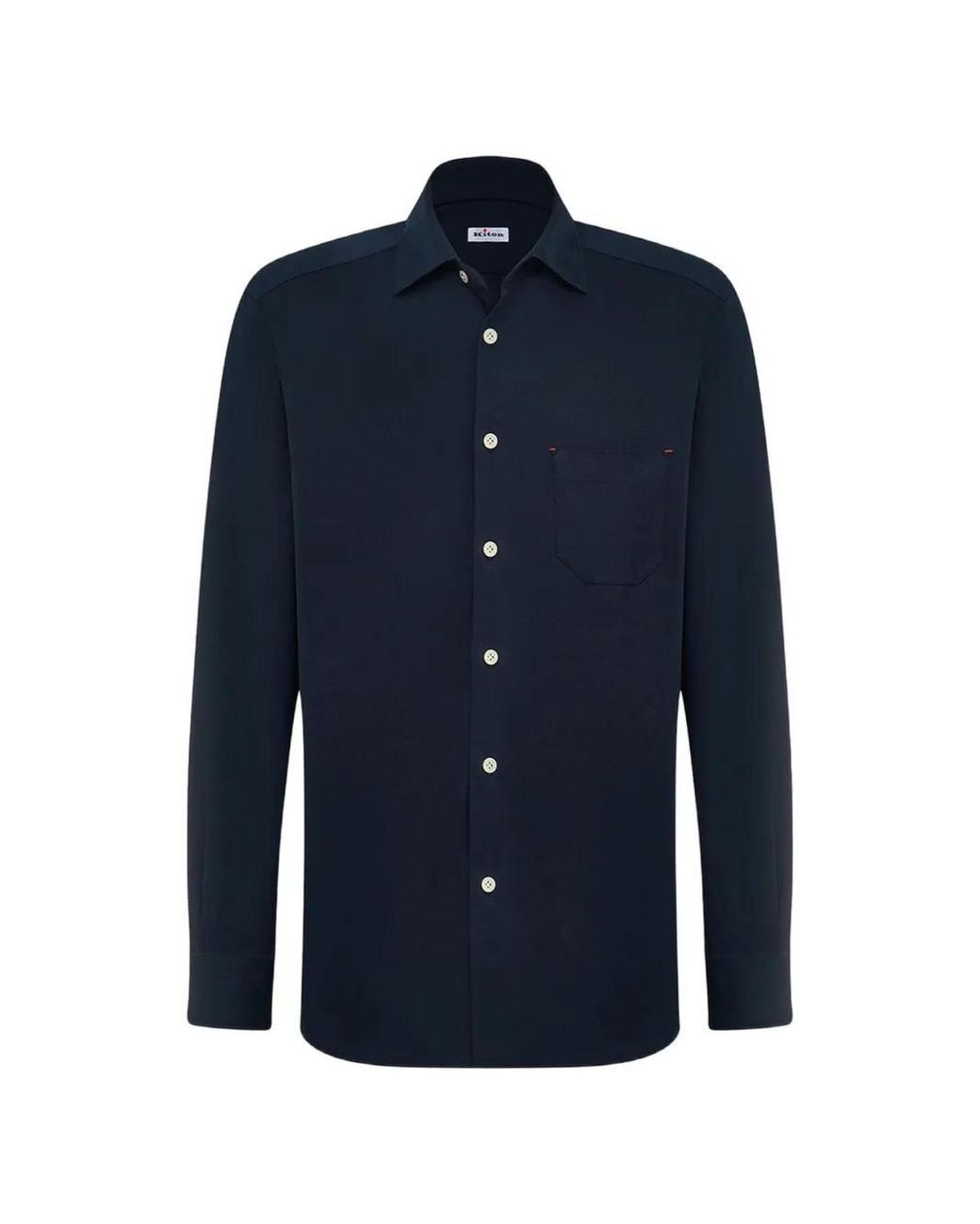 Kiton Blue Nerano Long-Sleeve Shirt for men