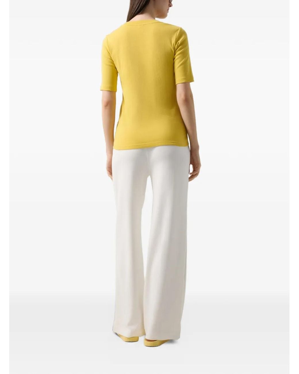 Bogner Yellow Nikini Logo-Stitch T-Shirt
