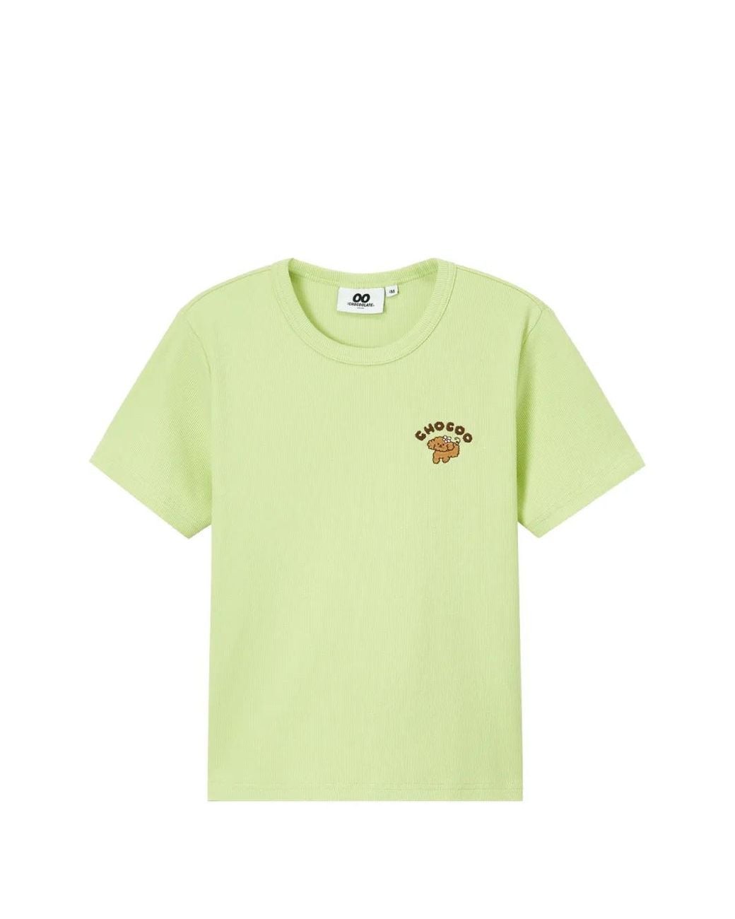 Chocoolate Green T-Shirt En Coton À Broderies
