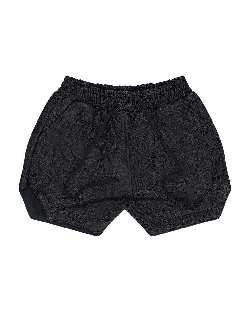 Who Decides War Black Crinkled-Effect Shorts for men