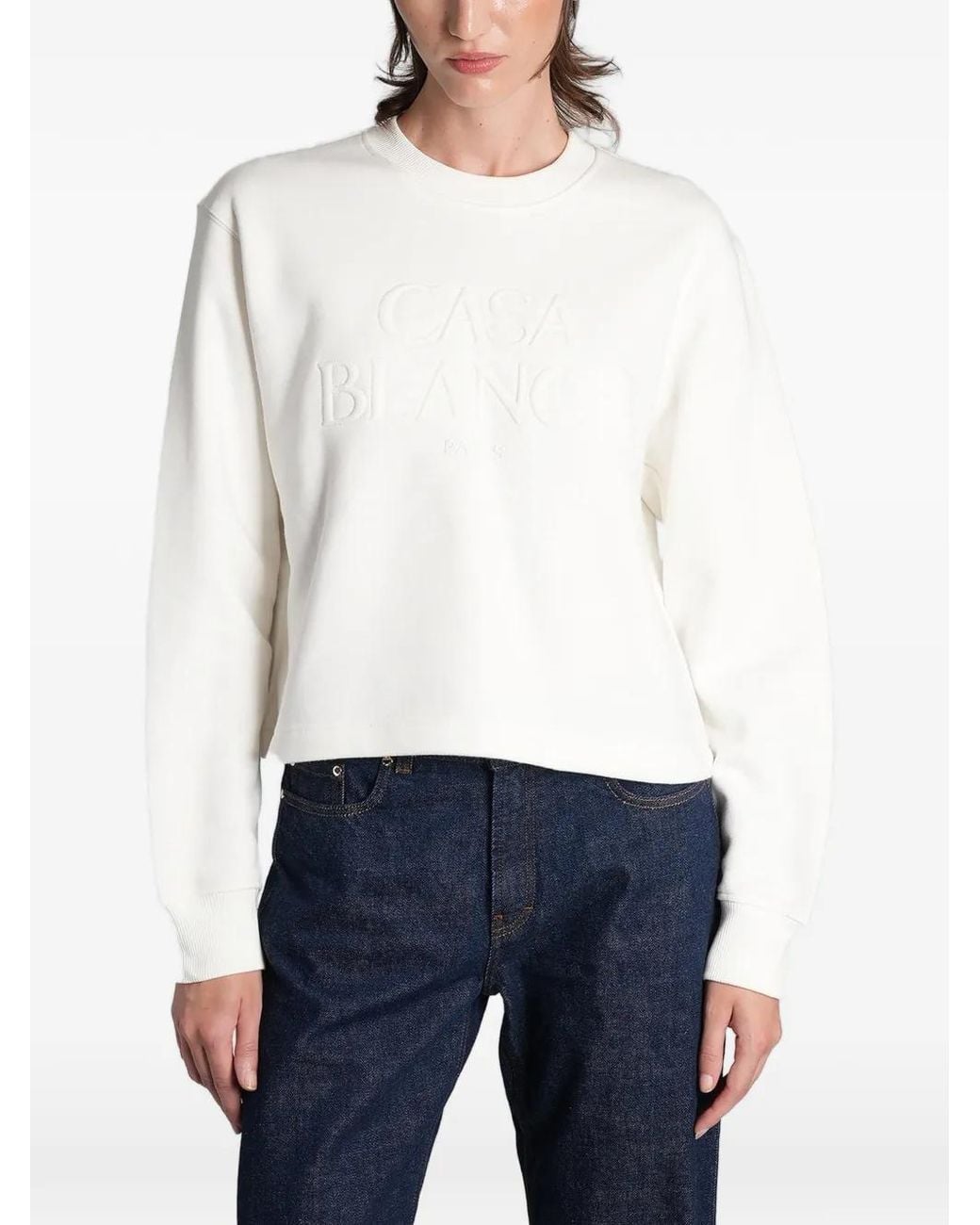 Casablanca White Sweat À Logo Brodé