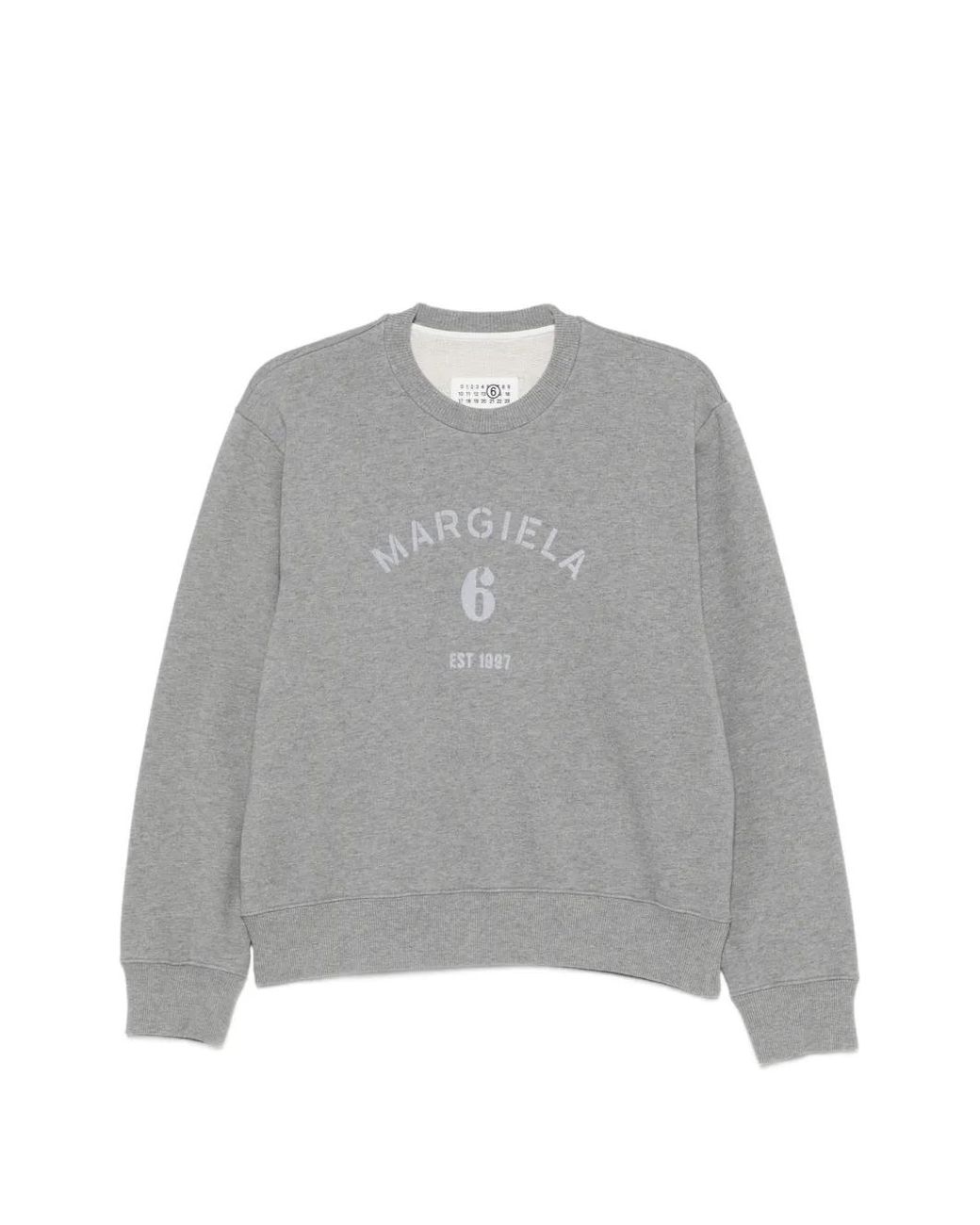 MM6 by Maison Margiela Gray Logo-Print Stitch Sweater