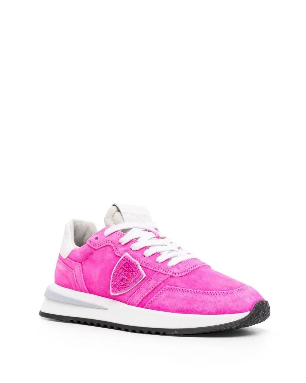 Philippe Model Pink Logo-Patch Sneakers
