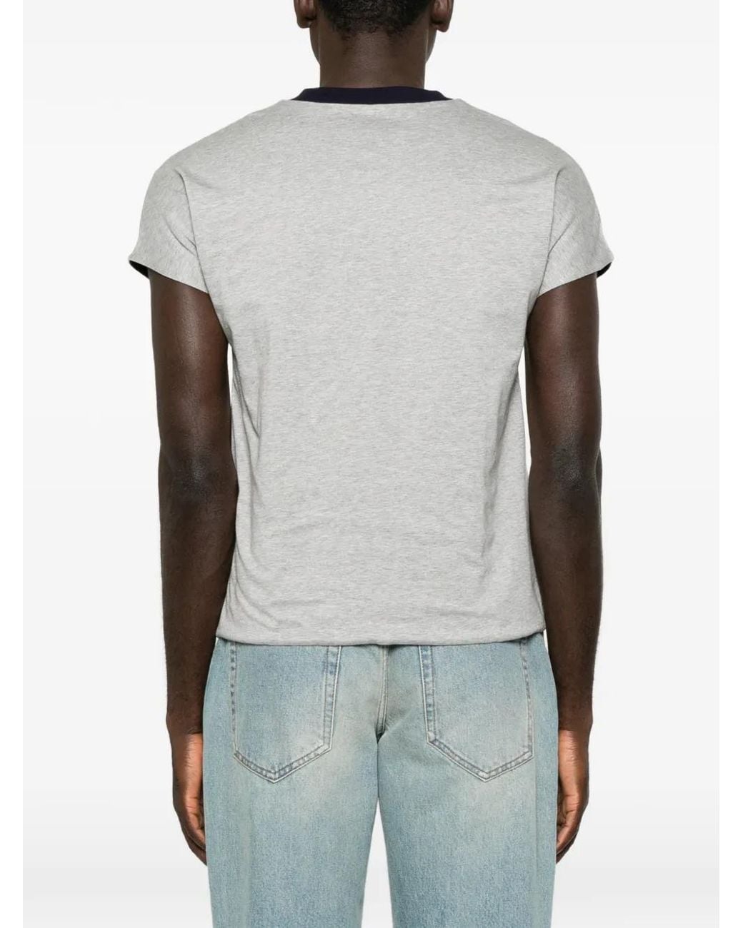 Versace Gray Logo-Print Reversible T-Shirt for men