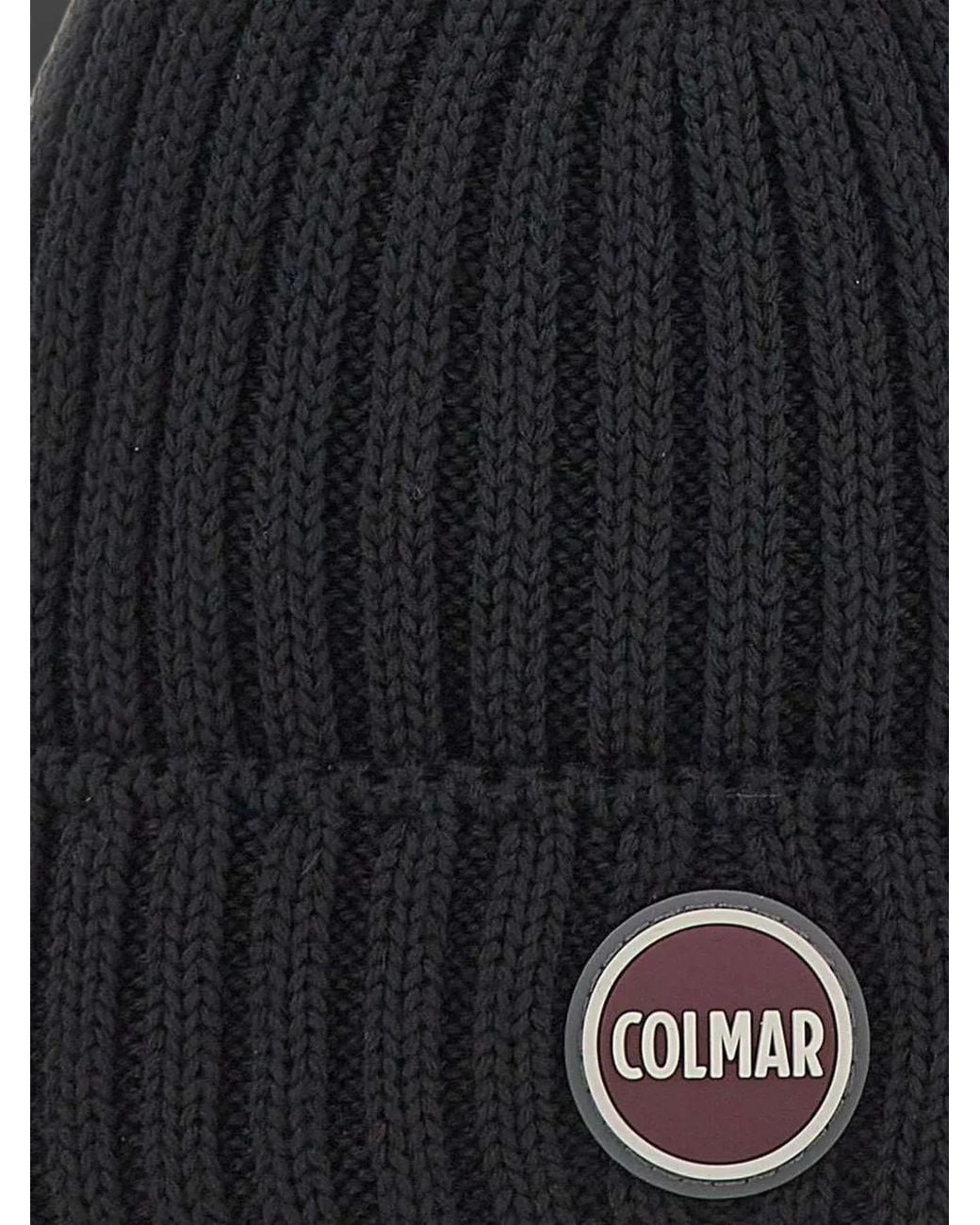 Colmar Blue Ribbed-Knit Logo-Patch Beanie Hat for men