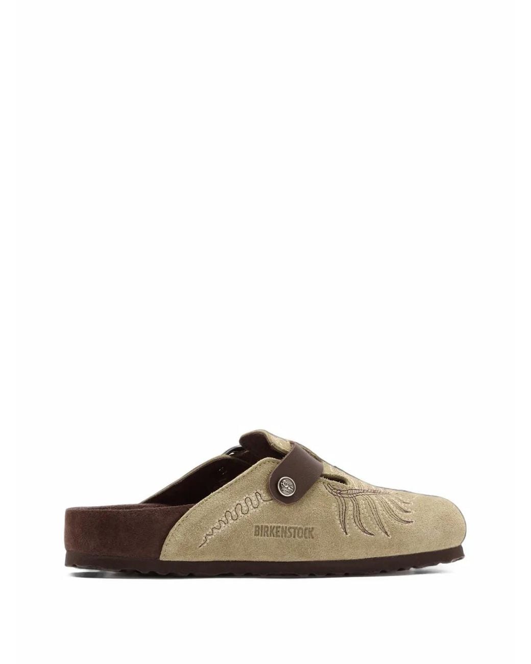 Birkenstock White X Etro Boston Embroidered Buckle-Fastening Mules for men
