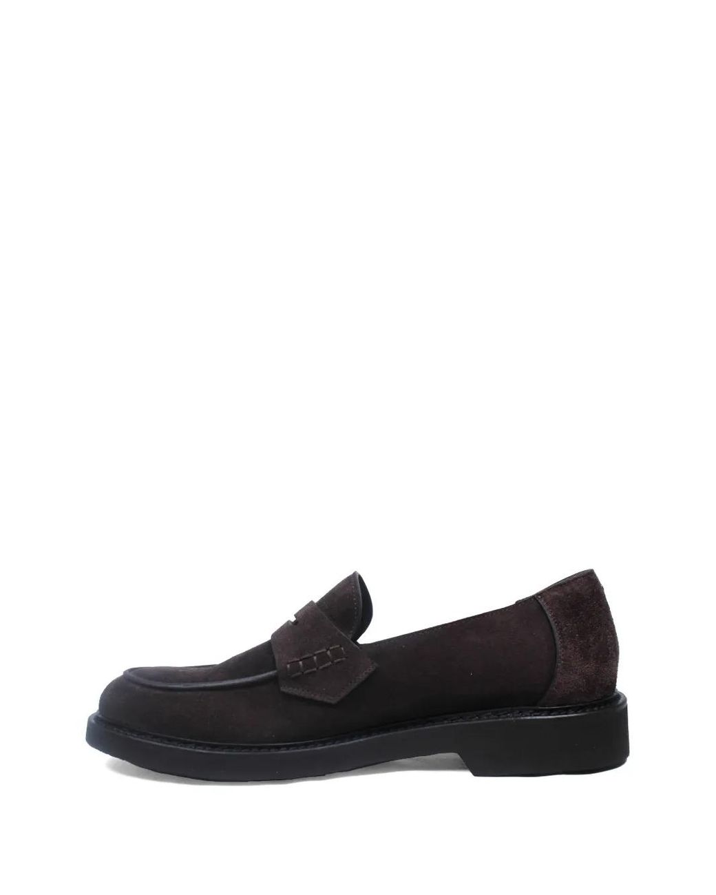 Canali Black Panelled Penny Leather Loafers for men