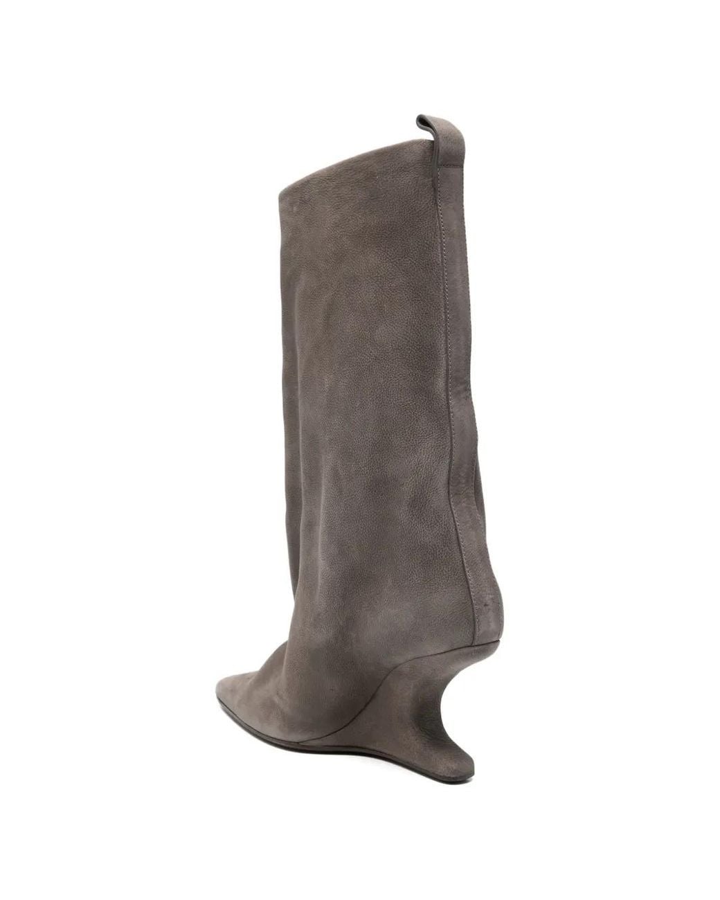 Rick Owens Gray Temple Cantilever 8 Sharp Flared Boots