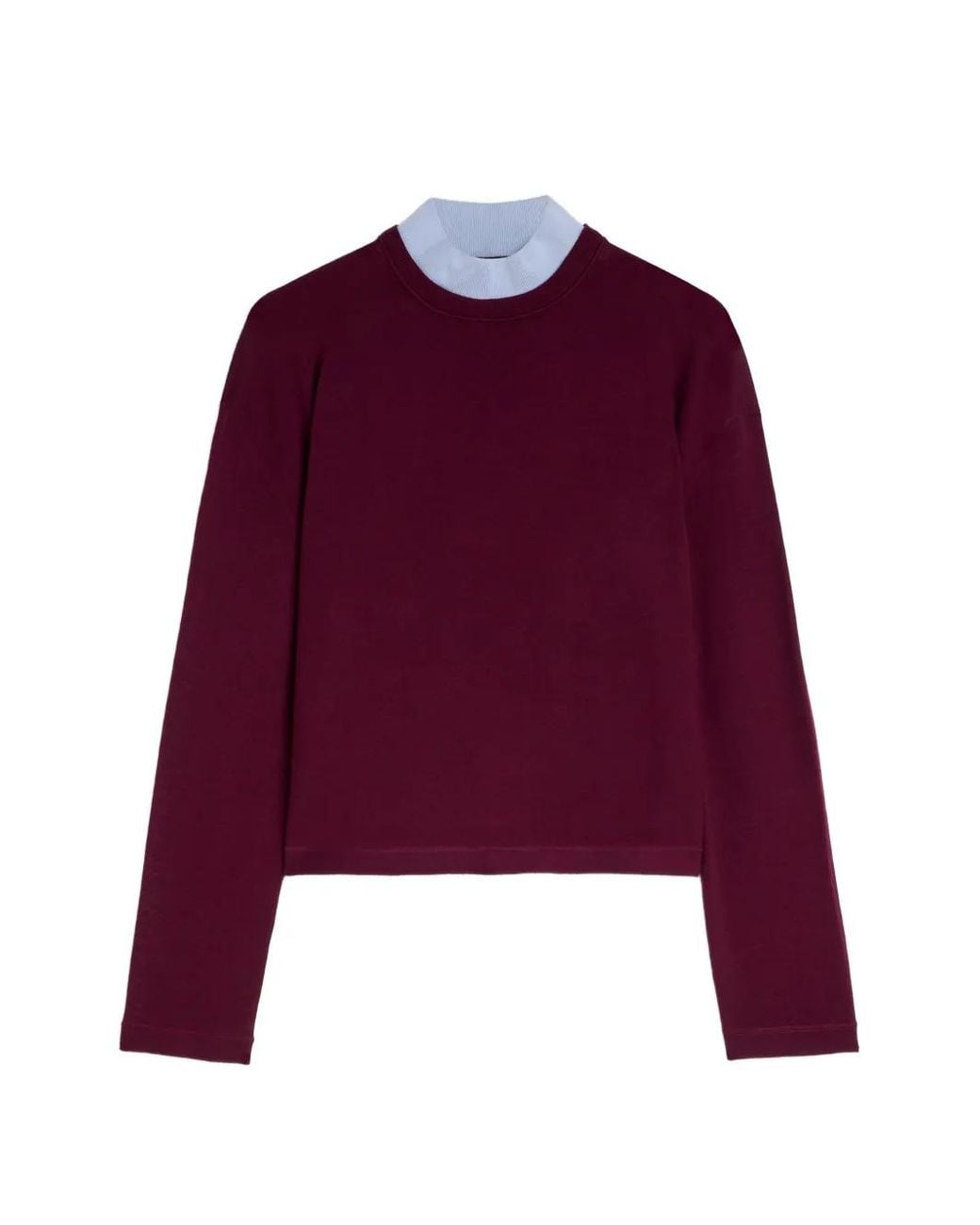 Jil Sander Purple Lightweight Wool Mock-Neck Sweater for men