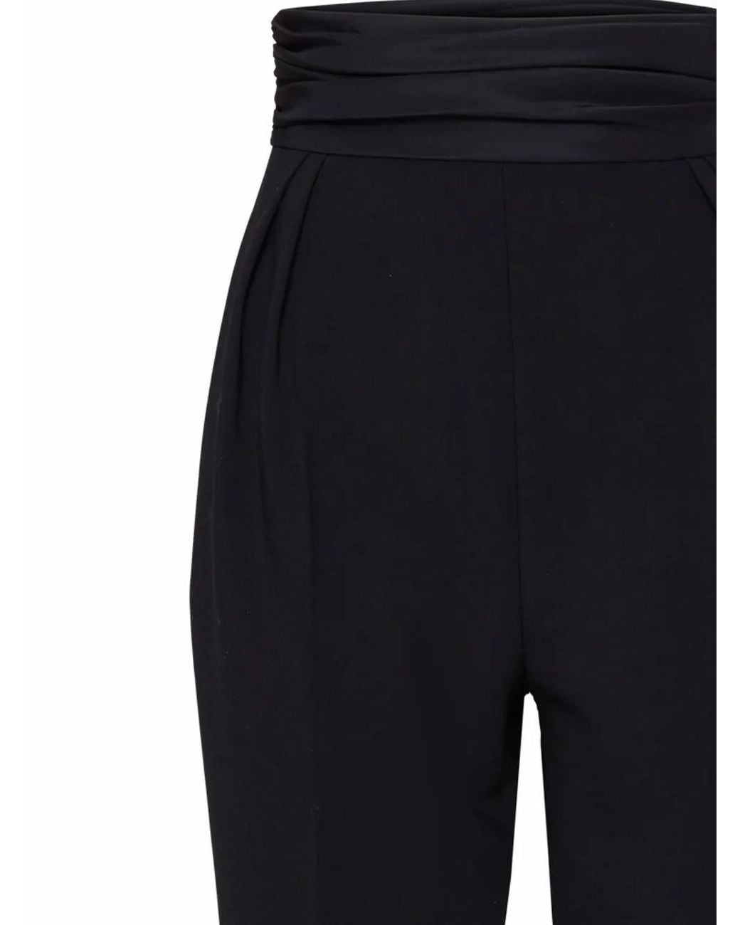 Carolina Herrera Black High-Waist Tapered-Leg Trousers