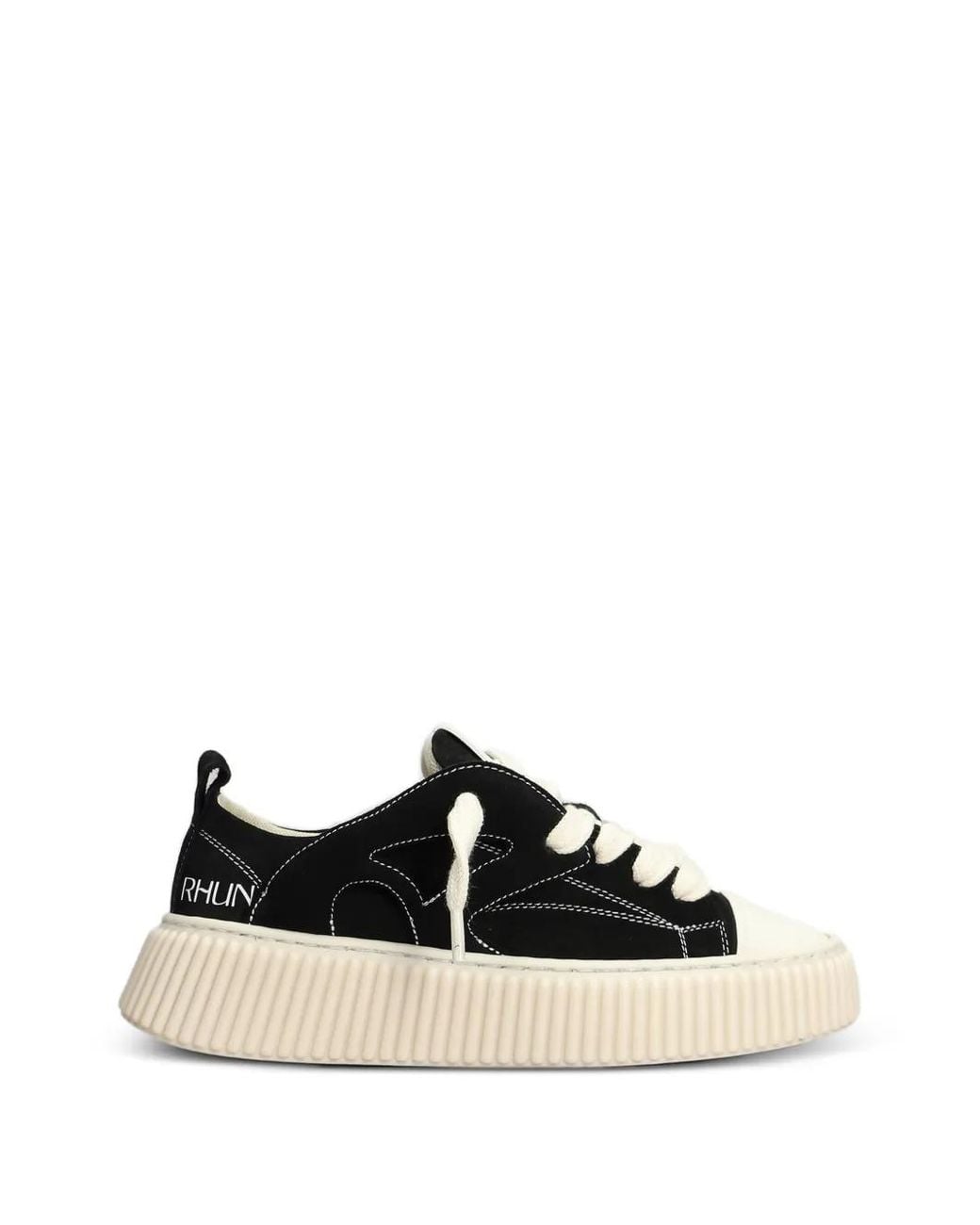 Rhun Black Round Toe Suede Sneakers