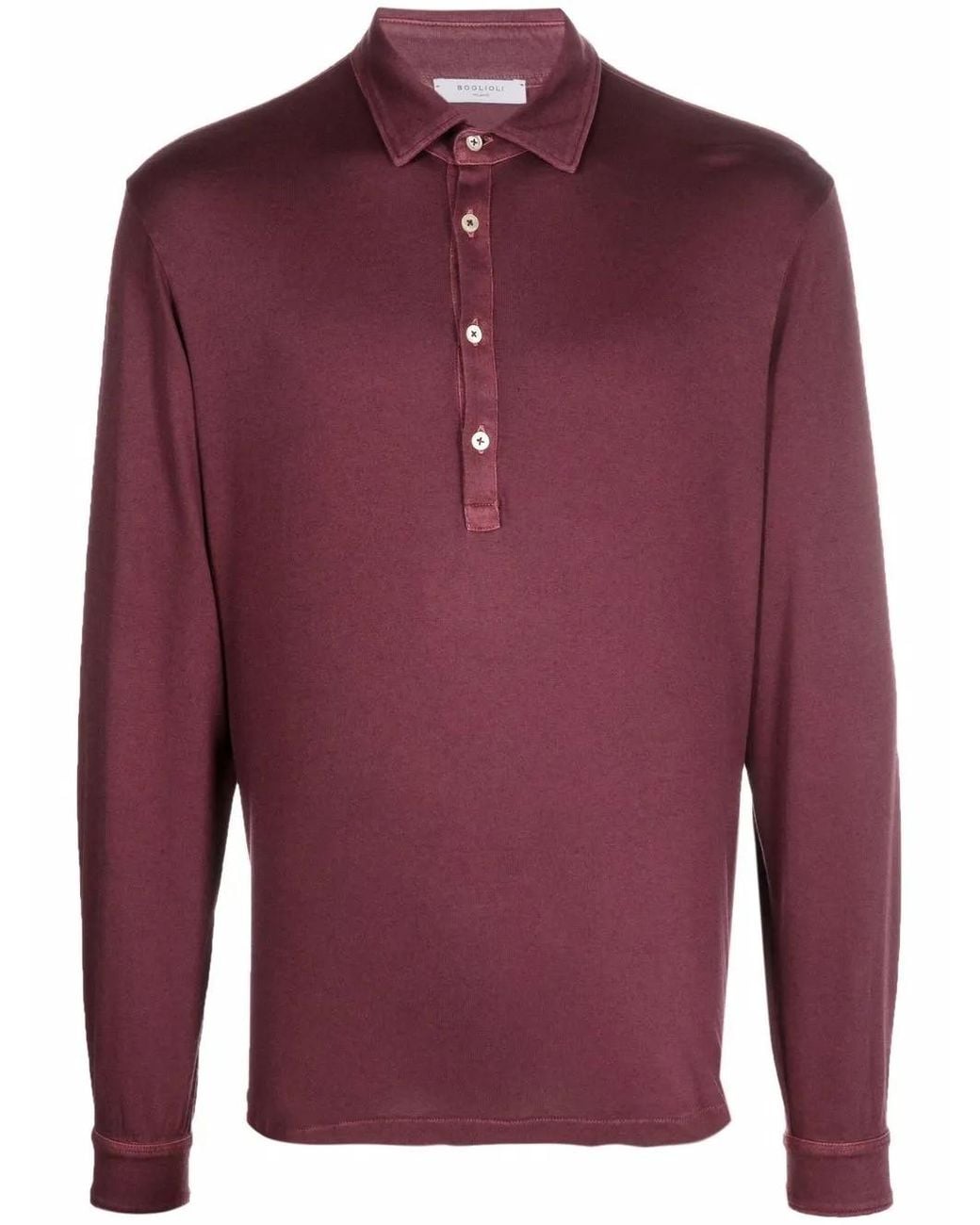 Boglioli Red Longsleeved Polo Shirt for men