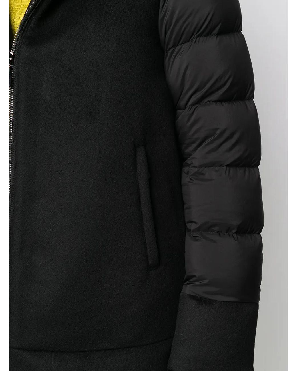 Moorer Black Zip-Front Padded Coat