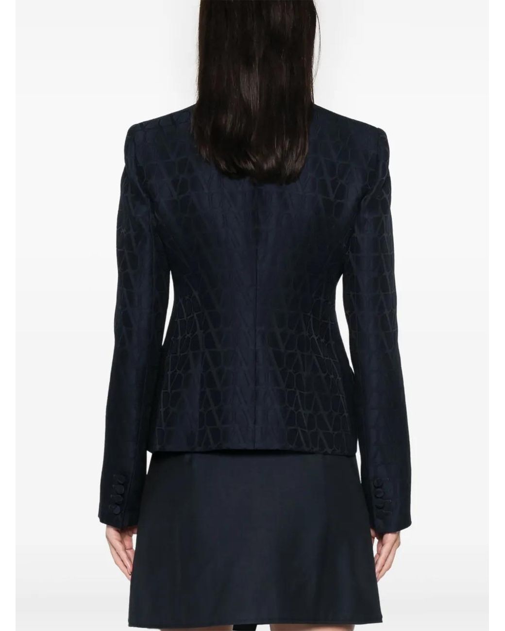 Valentino Garavani Blue Toile Iconographe Blazer