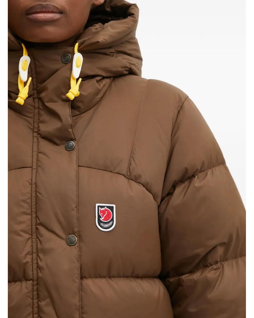 Fjallraven Brown Logo-Patch Padded Jacket