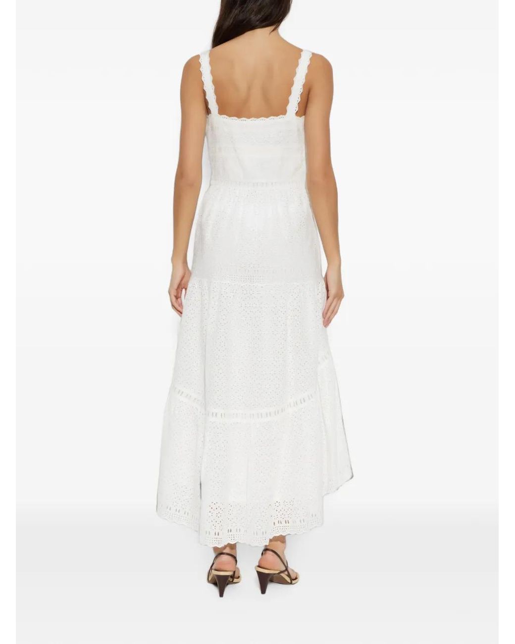 Ulla Johnson White Broderie-Anglaise Tiered Maxi Dress