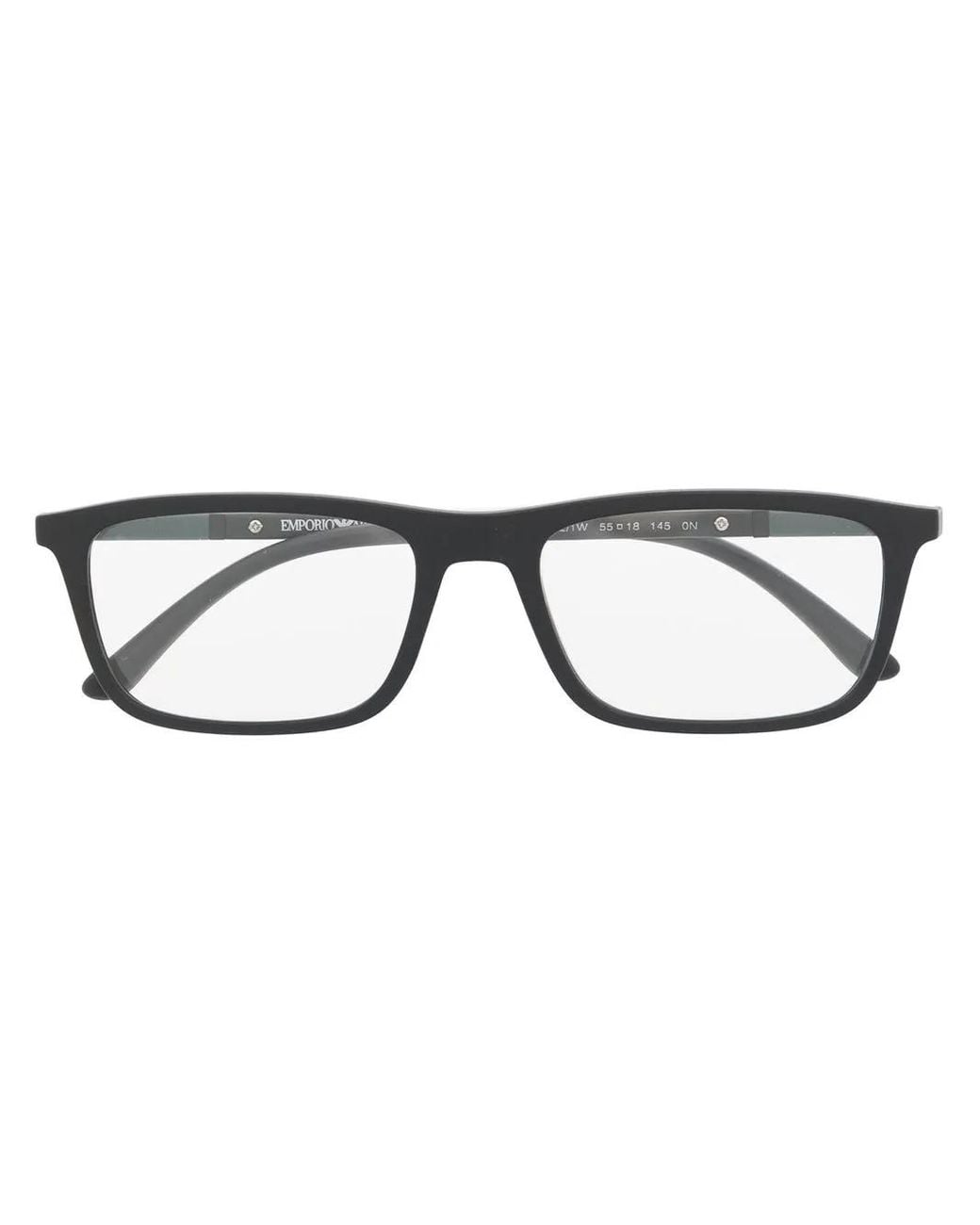Emporio Armani Brown Rectangle-Frame Glasses for men
