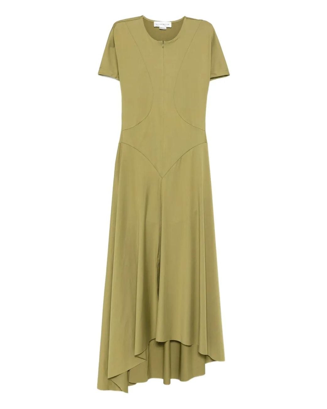 Victoria Beckham Green Zip Midi Dress