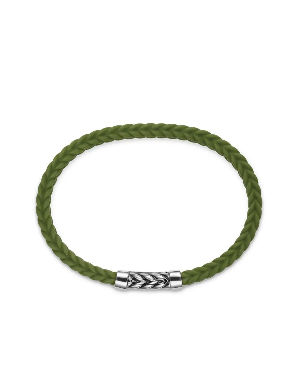 David Yurman Green Sterling Chevron Bracelet (6Mm) for men