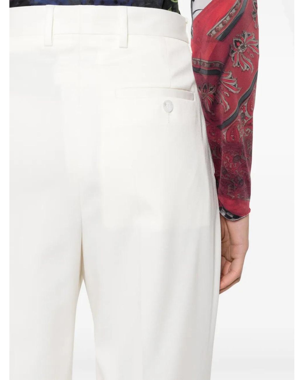 MM6 by Maison Margiela White High-Waist Tailored Trousers