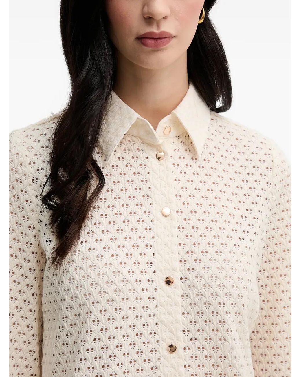 Camisa Con Botones Perforados MARC AUREL de color Natural