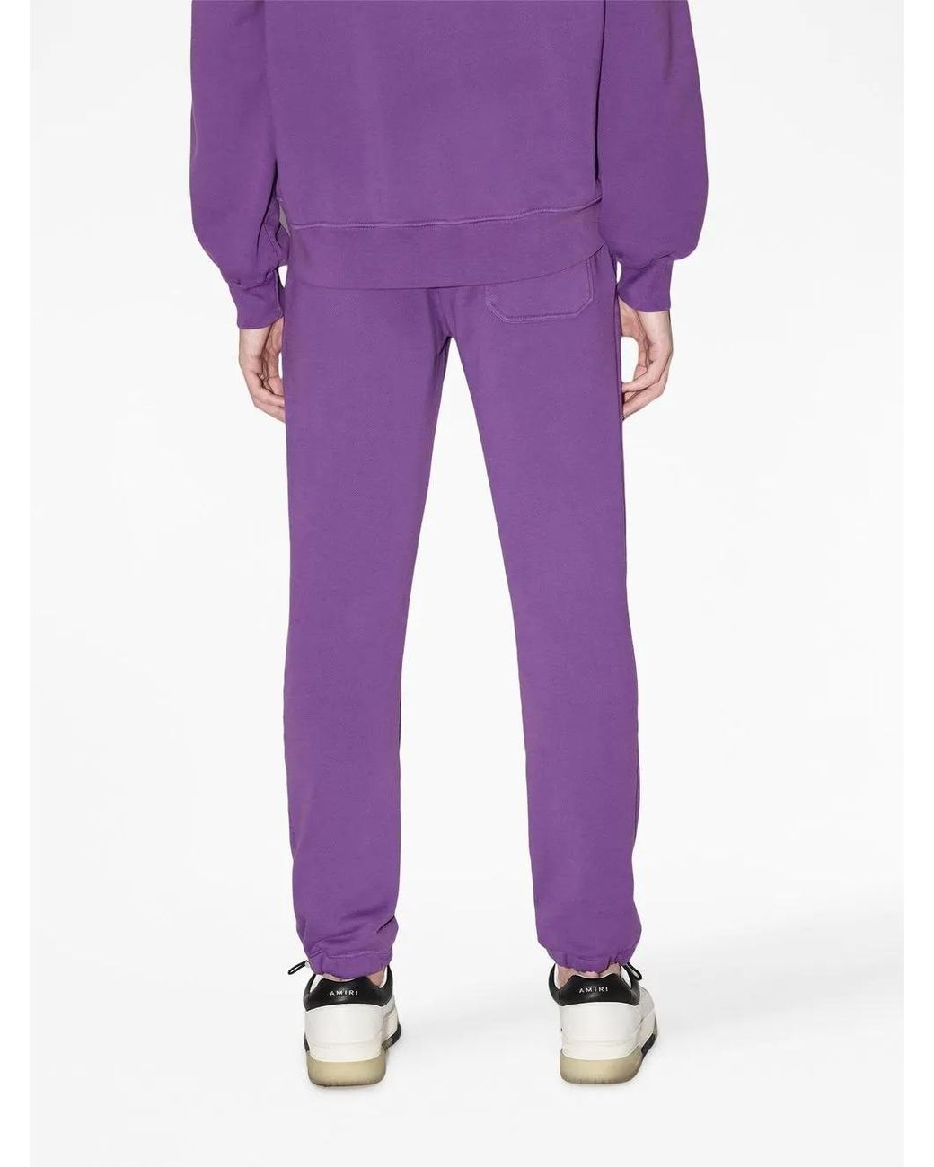Amiri Purple Monogram-print Drawstring Sweatpants for men