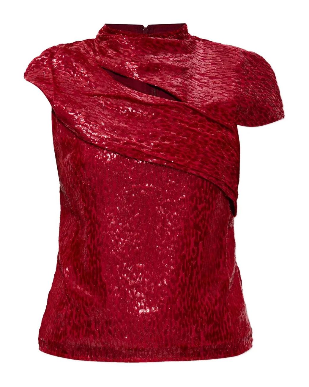 Self-Portrait Red Top With Lurex Thread