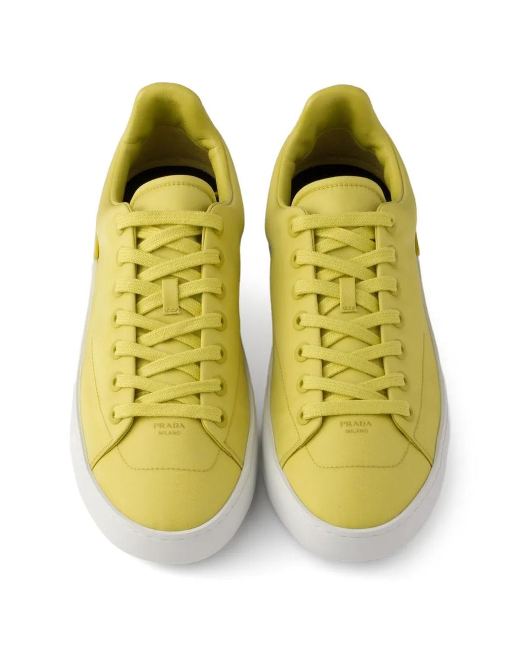 Prada Yellow Court Re-Nylon Sneakers for men