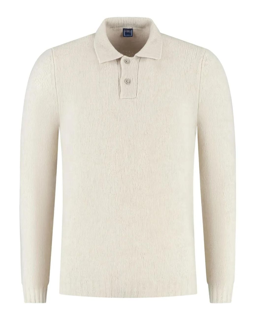 Fedeli White Organic Cotton Sweater for men