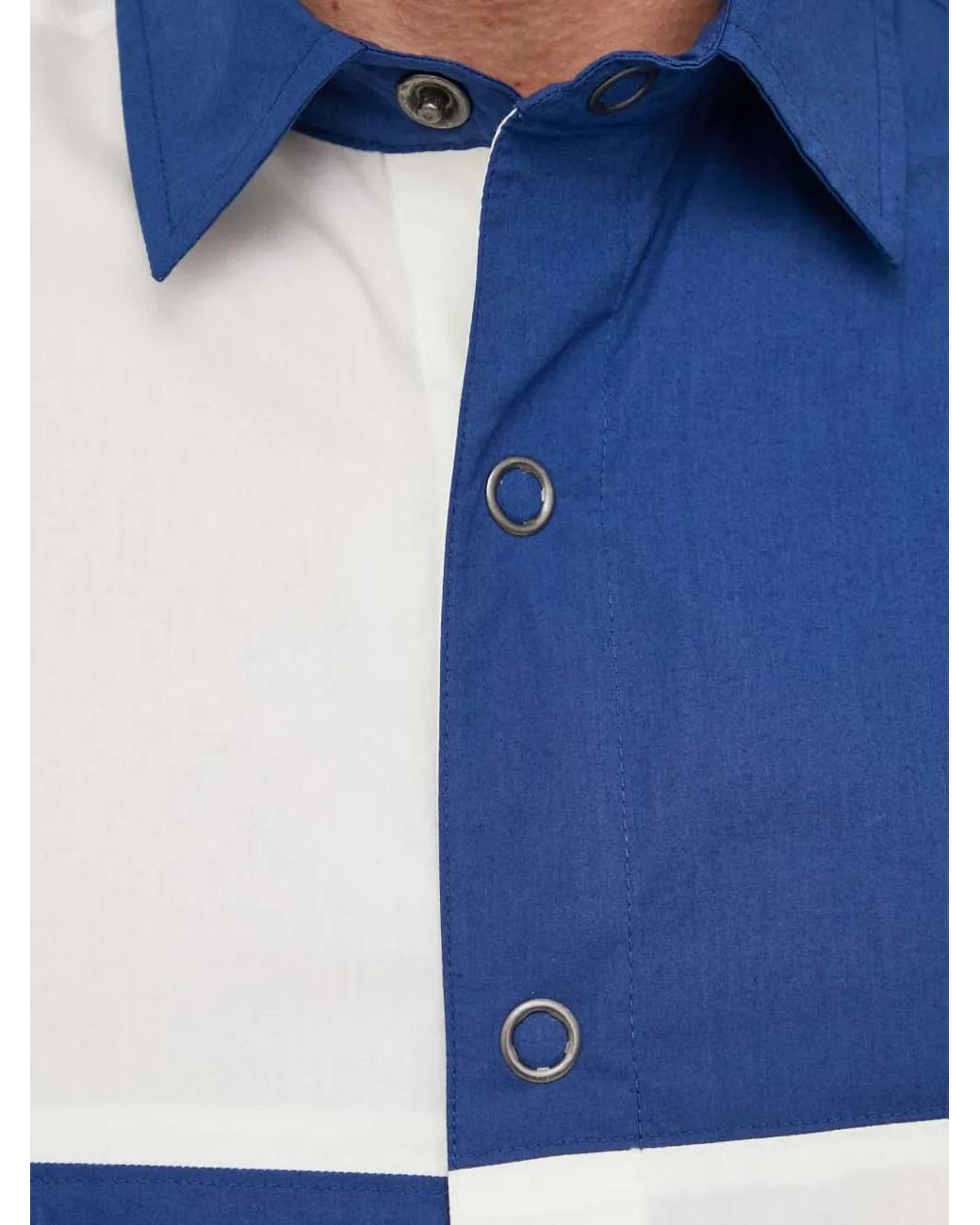 Benetton Blue Checked-Pattern Buttoned Shirt for men