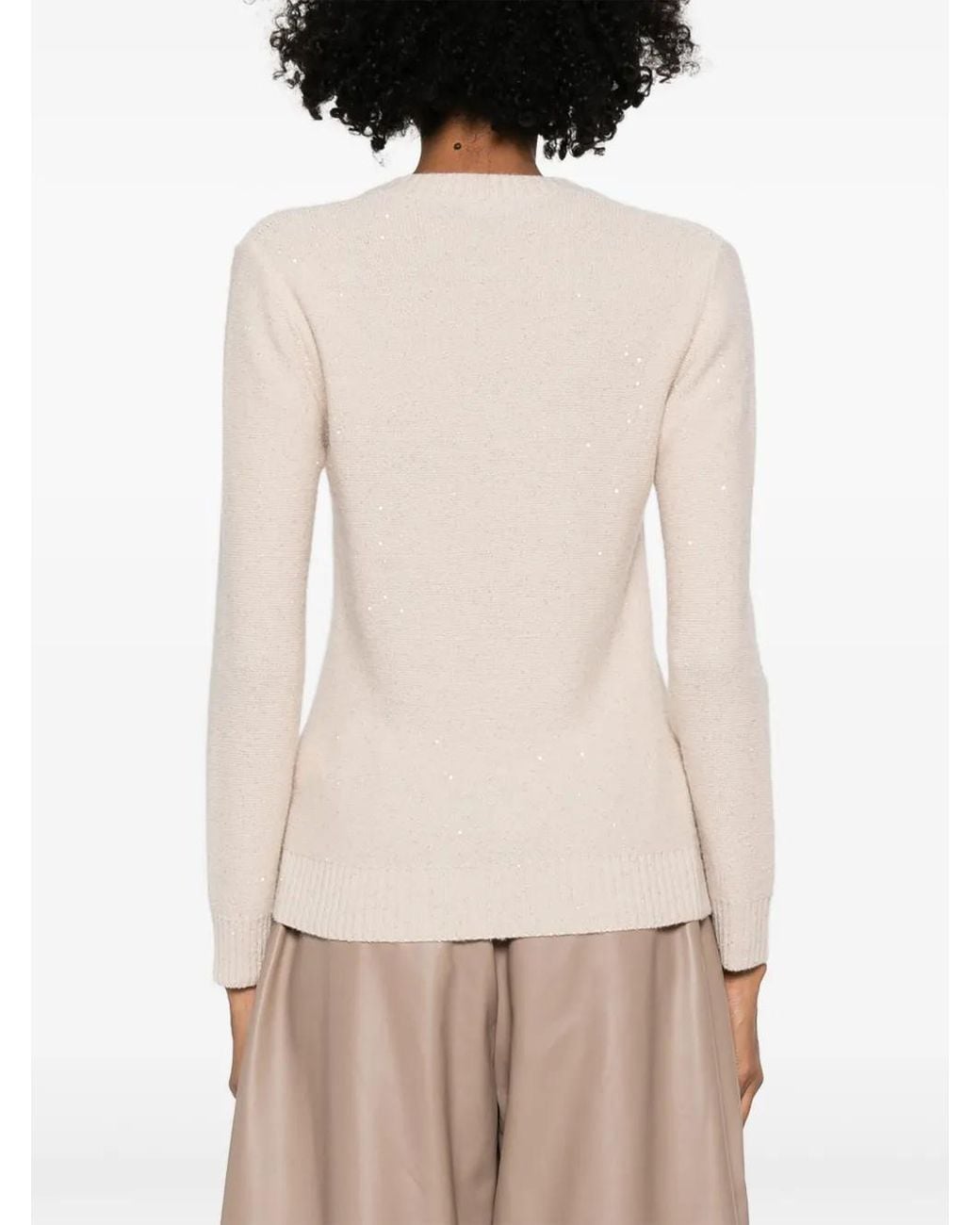 Fabiana Filippi Natural V-Neck Sweater