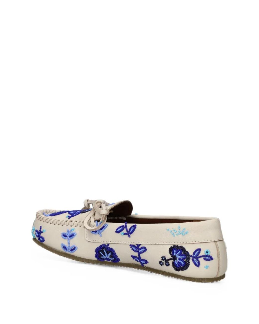 De Siena Shoes White Arianna Bead-Embellished Floral Loafers