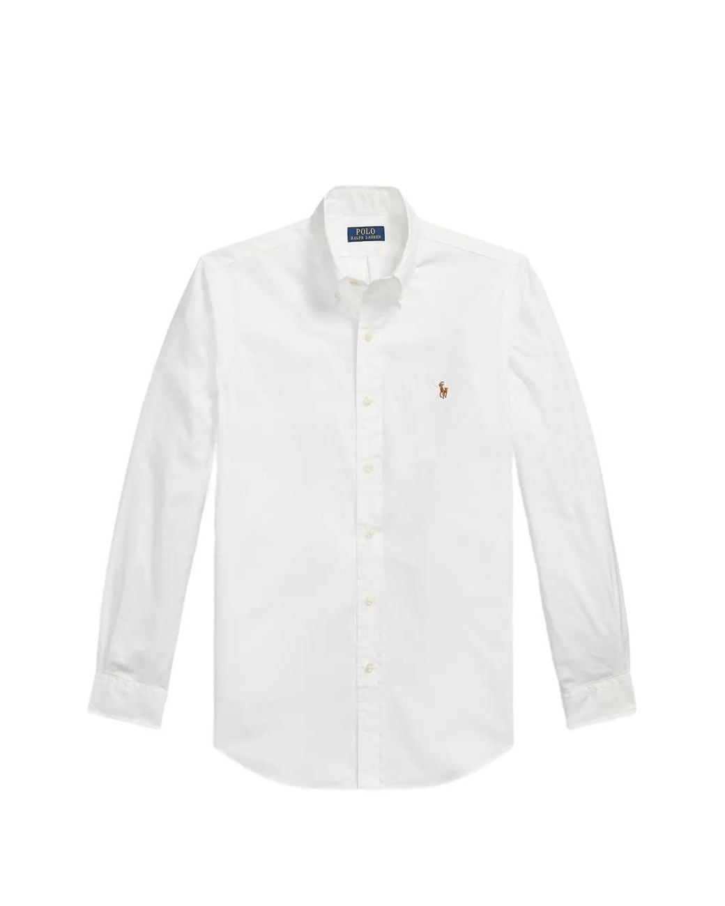 Polo Ralph Lauren White Pony-Embroidered Stretch-Oxford Shirt for men