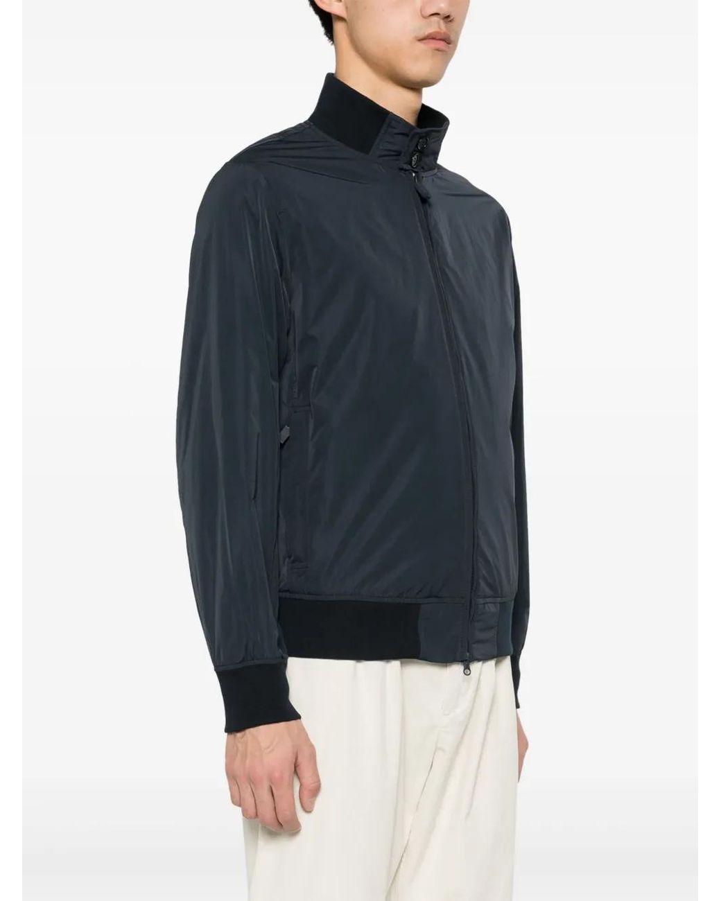 Aspesi Blue Zip-Up Bomber Jacket for men