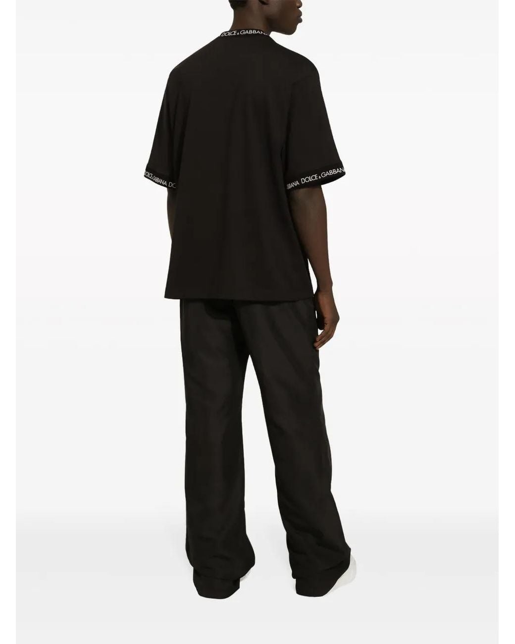 Dolce & Gabbana Black Logo Cotton T-Shirt for men
