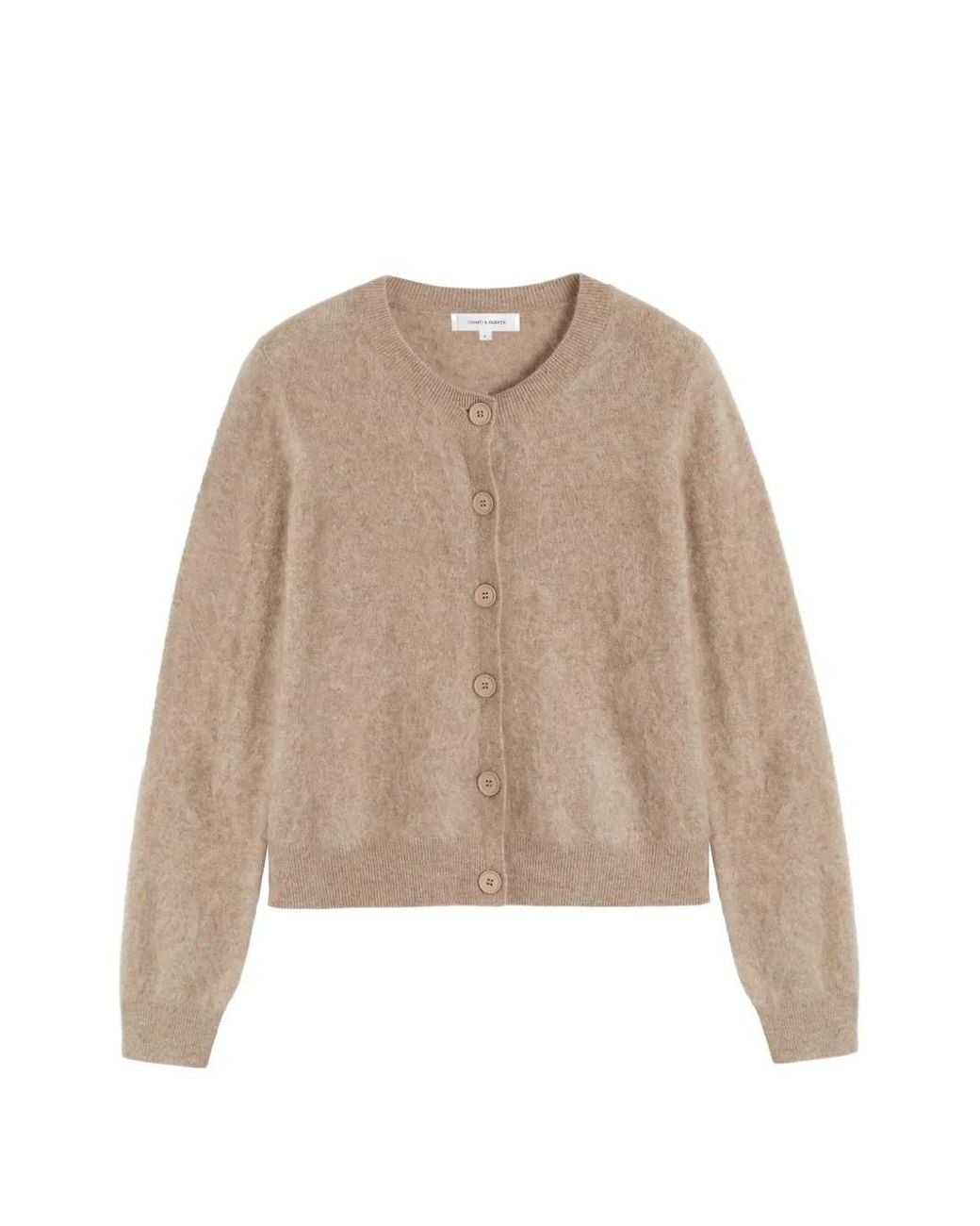 Chinti & Parker Natural Button-Front Cashmere Cardigan